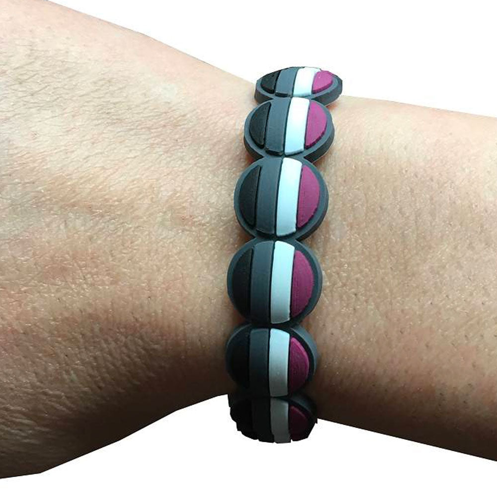 Asexual Flag Colours Adjustable Silicone Bracelet