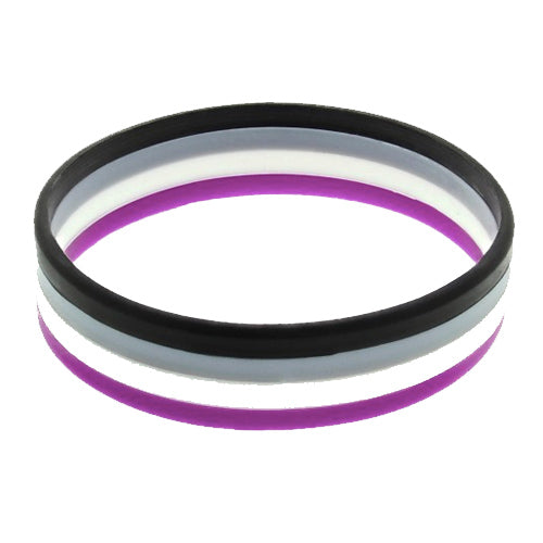 Asexual Flag Colours Silicone Wristband Large
