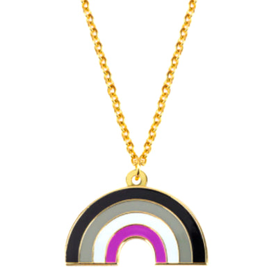 Asexual Flag Rainbow Shaped Necklace