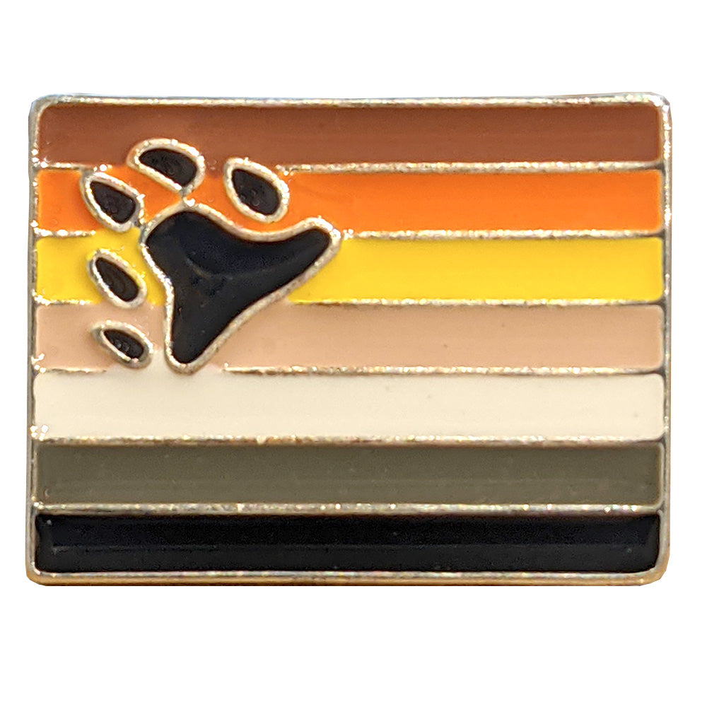 Bear Pride Flag Silver Plated Pin Badge