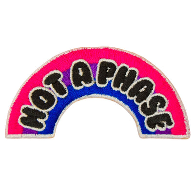 Not A Phase (Bisexual Rainbow) Embroidered Iron-On Festival Patch