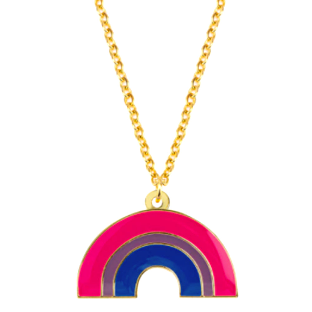 Bisexual Flag Rainbow Shaped Necklace