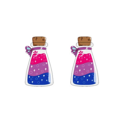 Bisexual Chemistry Bottle Stud Earrings