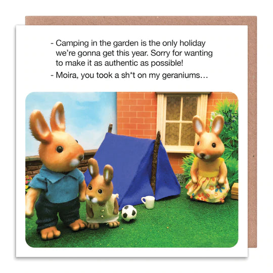 Forest Friends Camping In The Garden - Greetings Card