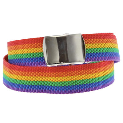Gay Pride Rainbow Canvas Belt
