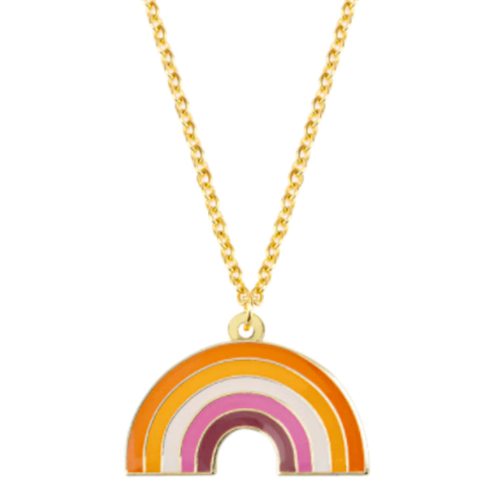 Community Lesbian Flag Rainbow Shaped Necklace