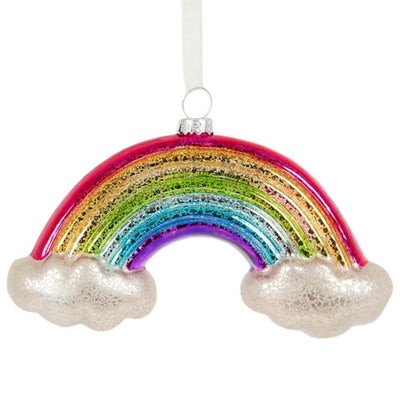 LGBTQ+ Christmas Decoration - Crackle Glaze Rainbow Shaped Bauble