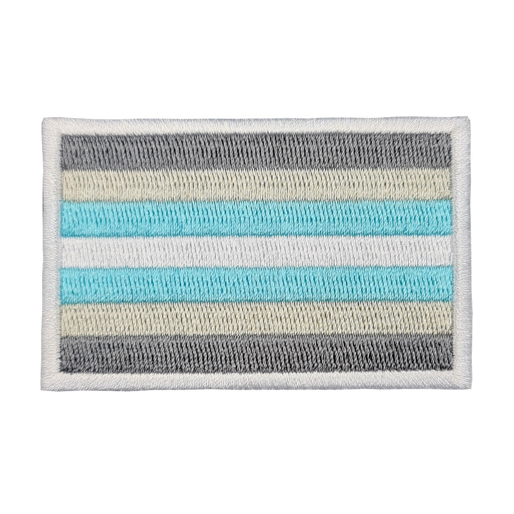 Demiboy Pride Flag Rectangular Embroidered Iron-On Festival Patch