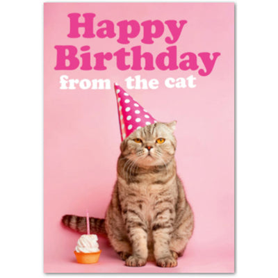 Happy Birthday from the Cat - Birthday Card