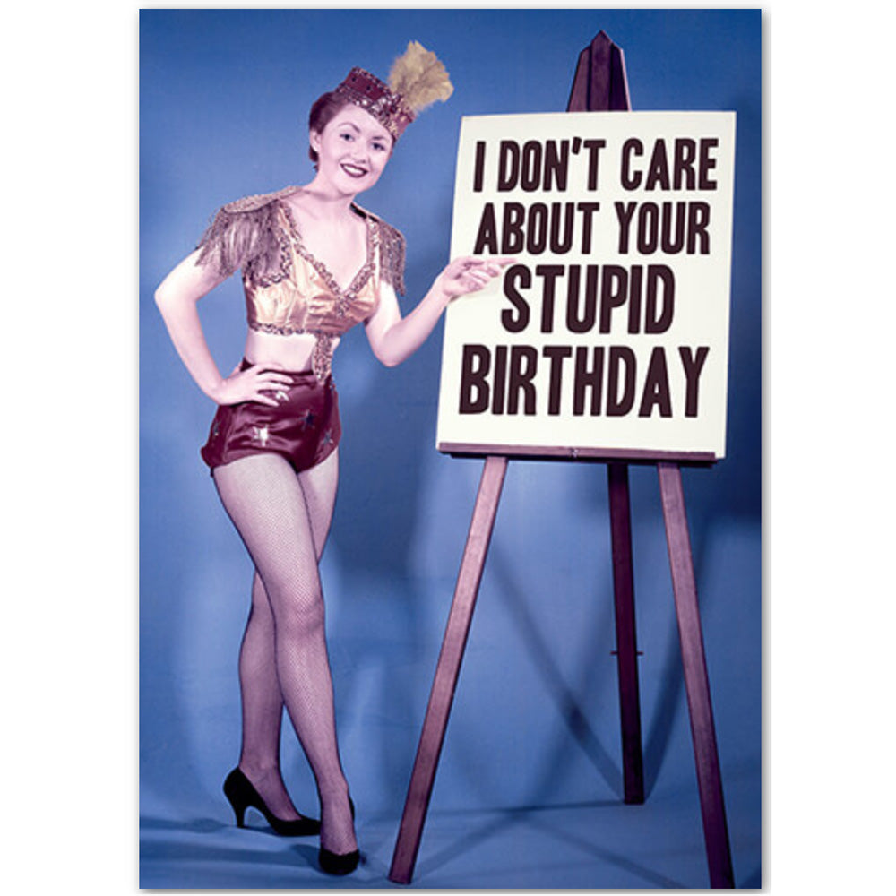 I Don't Care About Your Stupid Birthday - Birthday Card