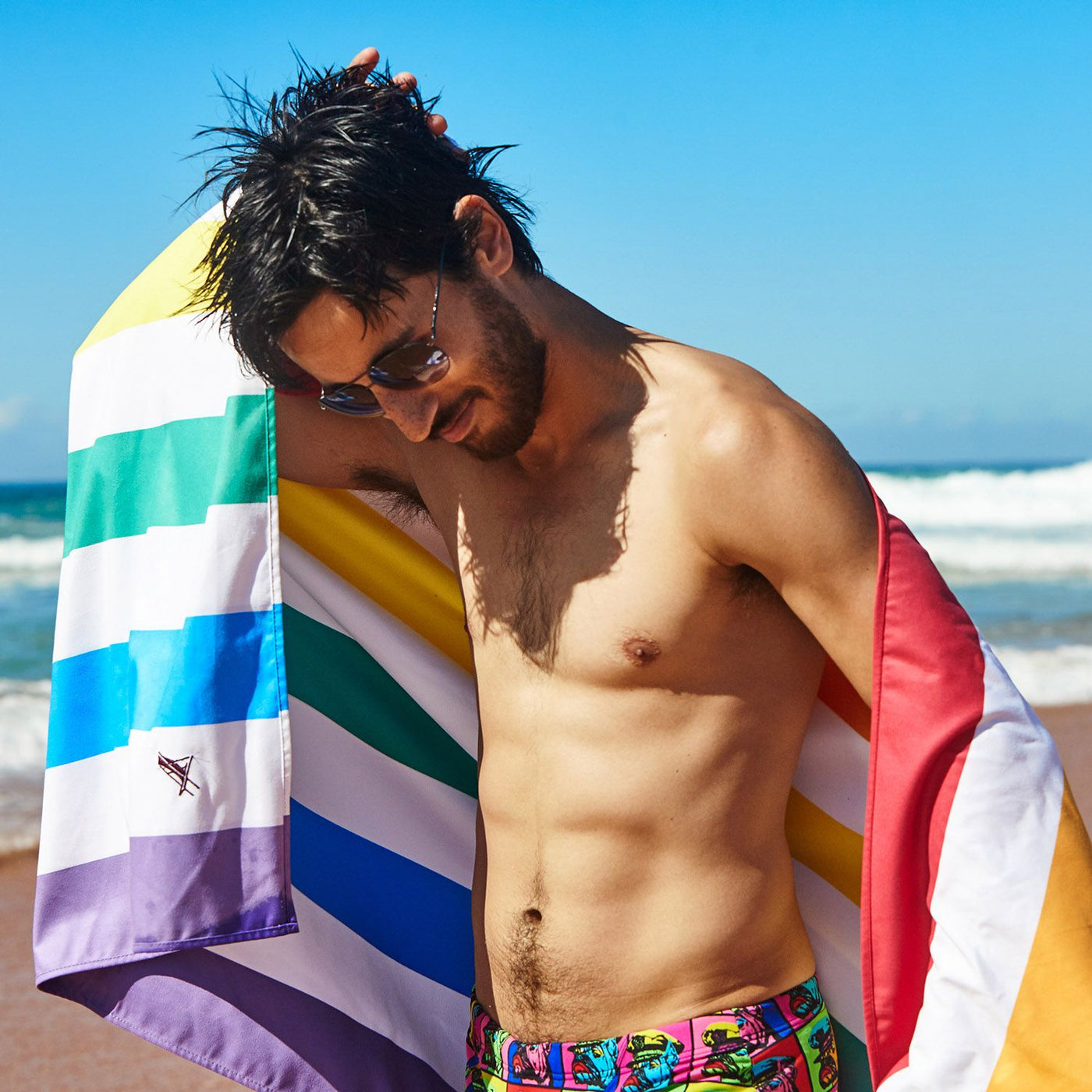 Gay Pride Rainbow Beach Towel Large