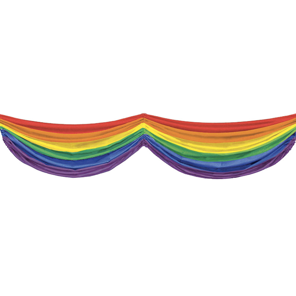 Gay Pride Rainbow Flag Satin Double Swag 5ft Bunting (57166)