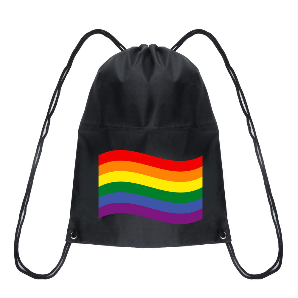 Drawstring Bag - Wavy Gay Pride Flag