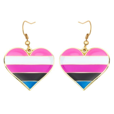 Gender Fluid Flag Heart Earrings
