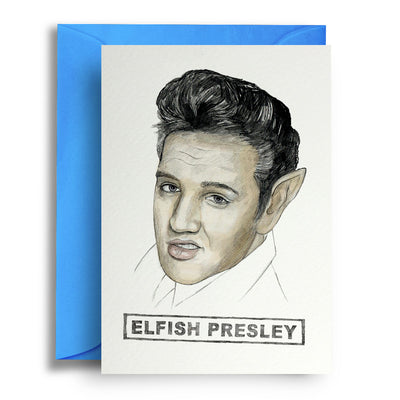 Elfish Presley - Greetings Card