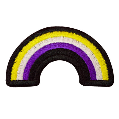 Non-Binary Rainbow Shaped Embroidered Iron-On Festival Patch