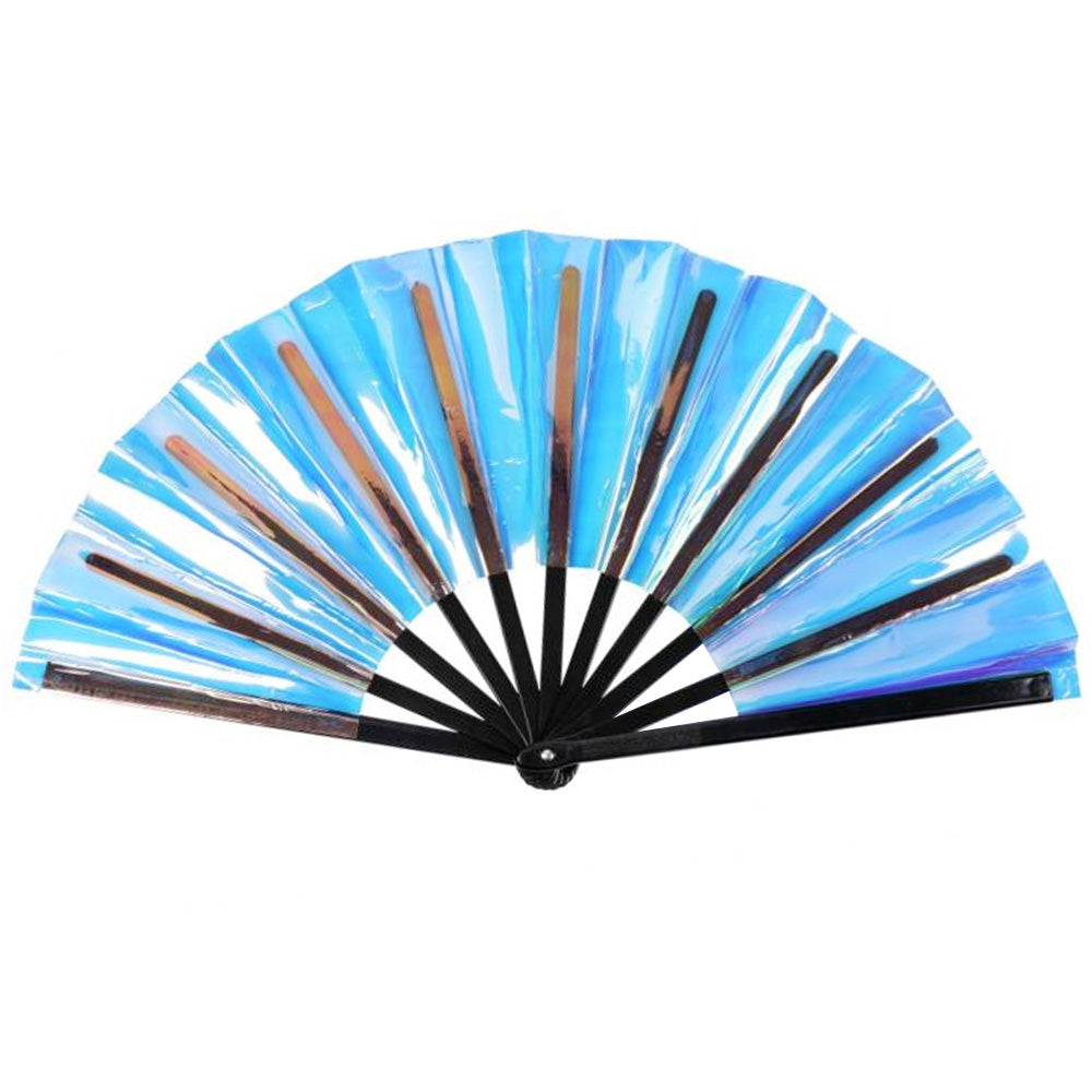 Clear Bamboo Cracking Fan - Large 33cm (Mermaid)