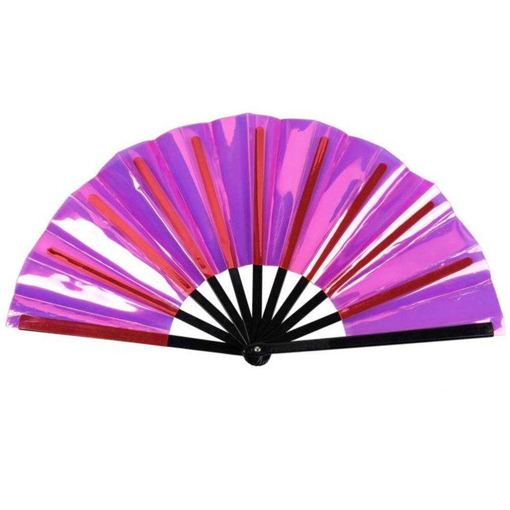 Clear Bamboo Fan - Large 33cm (Pink)