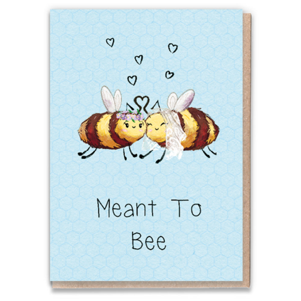 Flower Bees - Lesbian Wedding Card