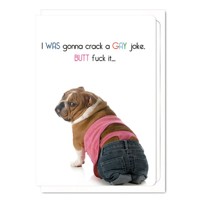 I Was Gonna Crack A Gay Joke, Butt F*ck It - Gay Greetings Card