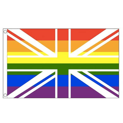 Gay Pride Rainbow Union Jack Flag (3ft x 5ft)