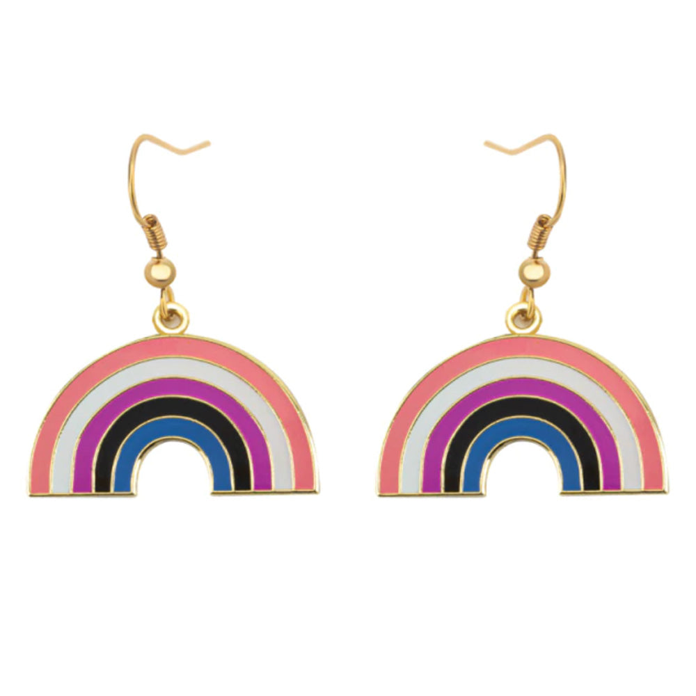 Genderfluid Flag Rainbow Shaped Earrings