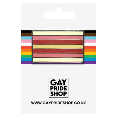 Girlflux Pride Flag Silver Metal Rectangle Lapel Pin Badge