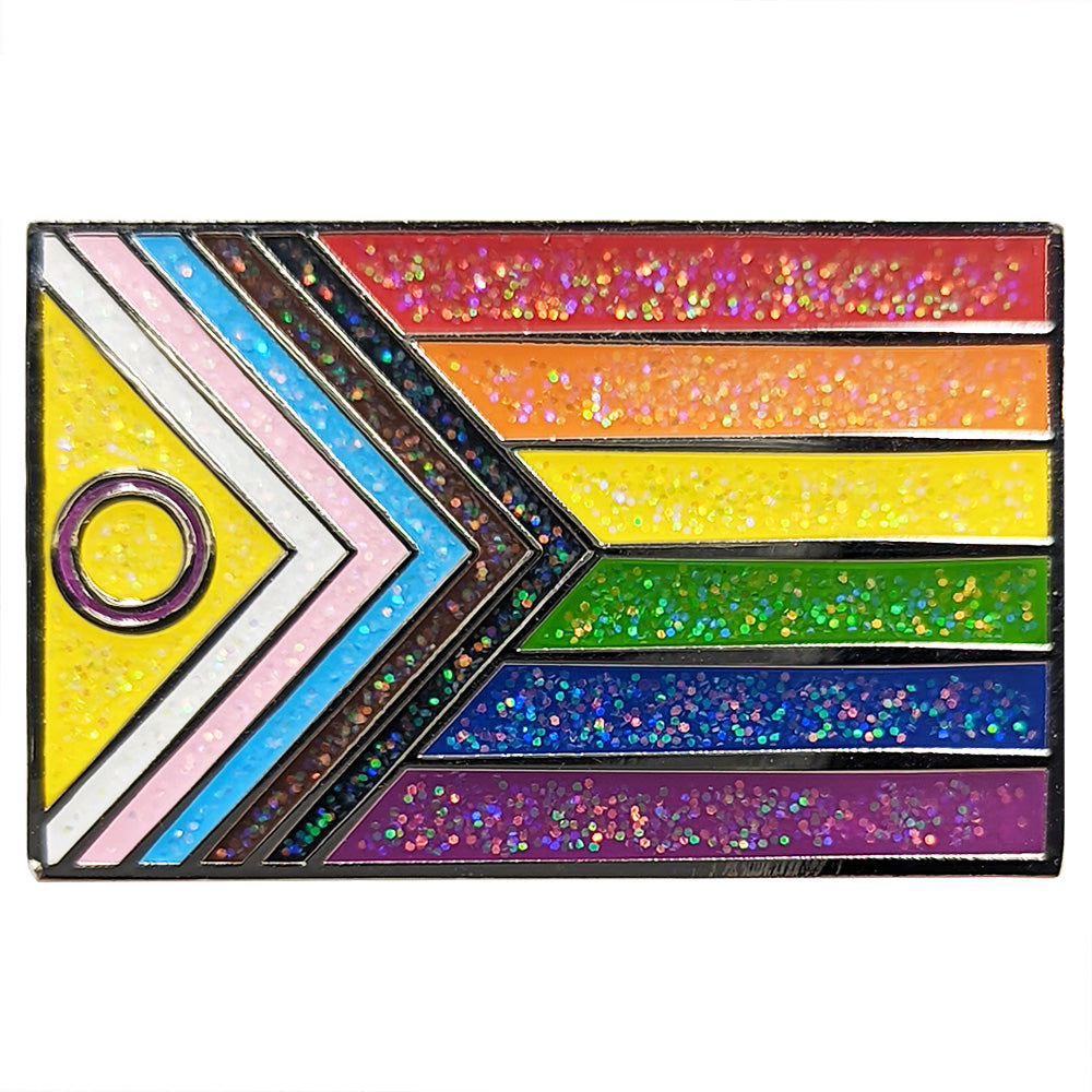 Intersex Progress Pride Metal Lapel Pin Badge - Glitter Version
