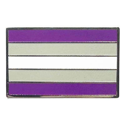 Greysexual Pride Flag Silver Metal Rectangle Lapel Pin Badge