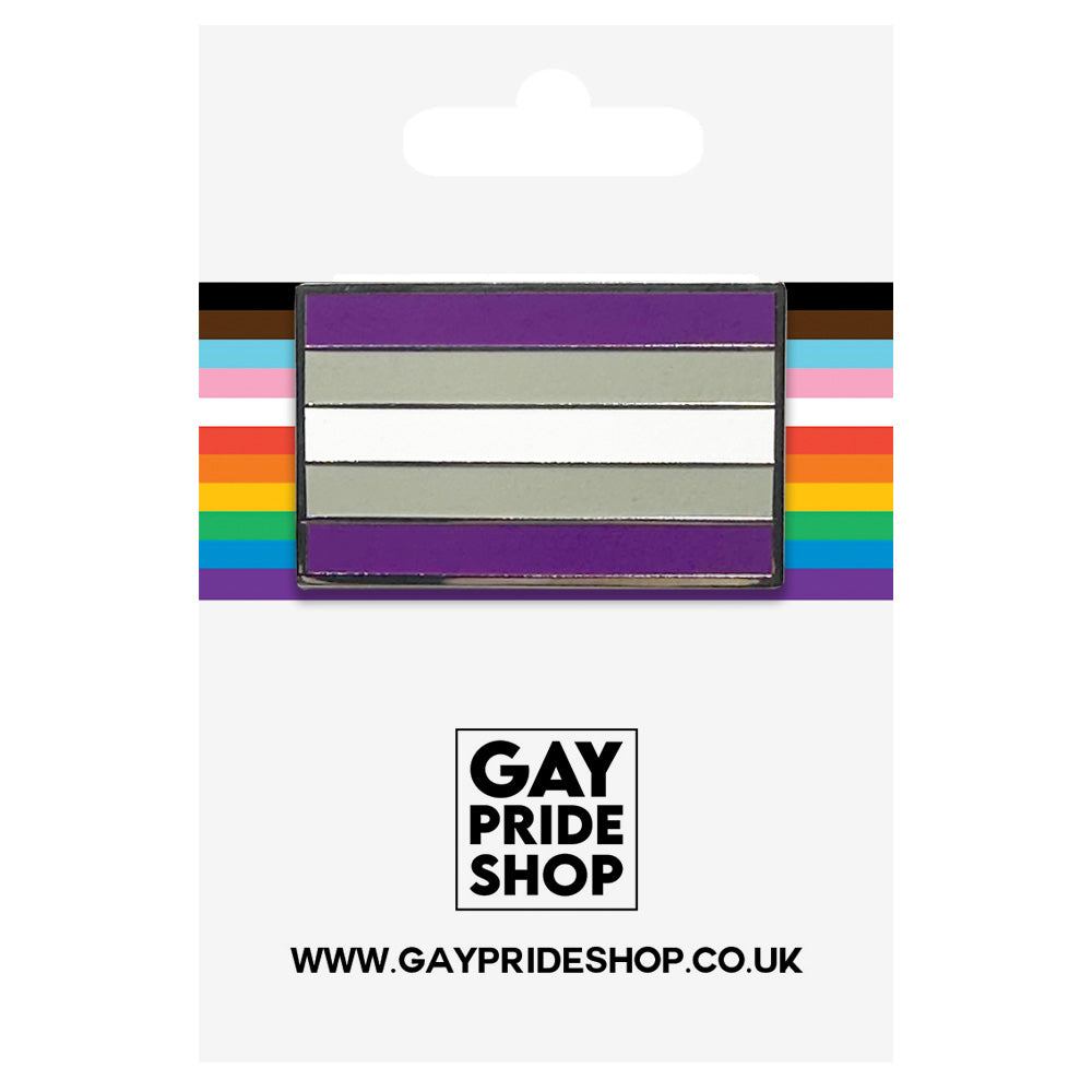 Greysexual Pride Flag Silver Metal Rectangle Lapel Pin Badge
