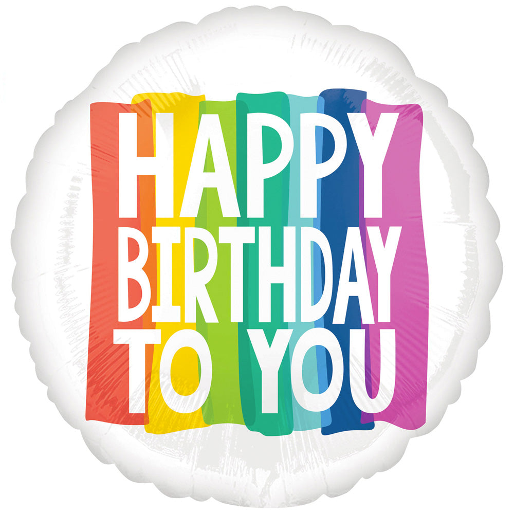 Jumbo Rainbow Happy Birthday To You Foil Balloon