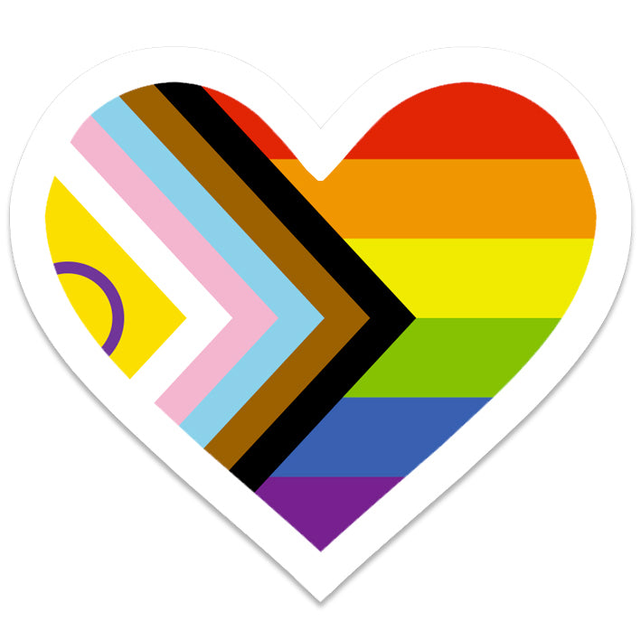 Intersex Progress Pride Heart Vinyl Waterproof Sticker