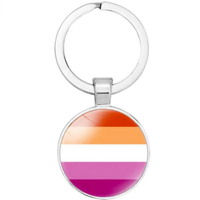 Round Stainless Steel Keyring - Lesbian