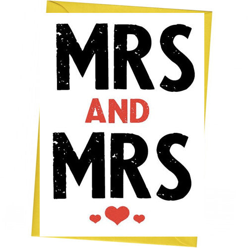 Mrs And Mrs - Lesbian Wedding Card