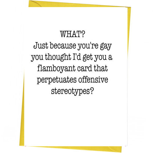 Stereotype - Gay Birthday Card