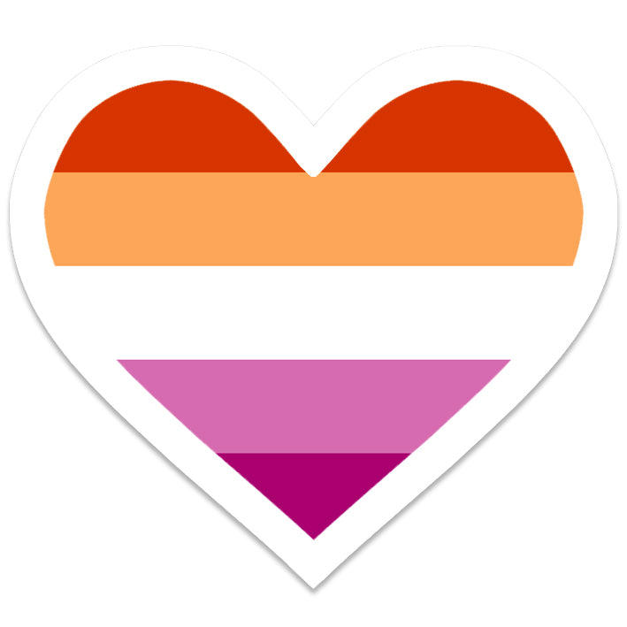Lesbian Pride Heart Vinyl Waterproof Sticker
