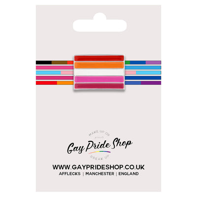 Lesbian Flag Silver Plated Pin Badge