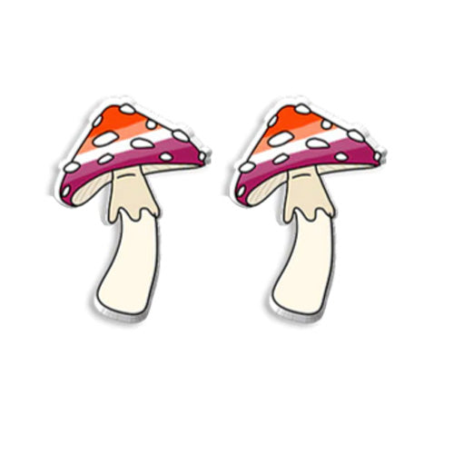 Lesbian Mushroom Stud Earrings