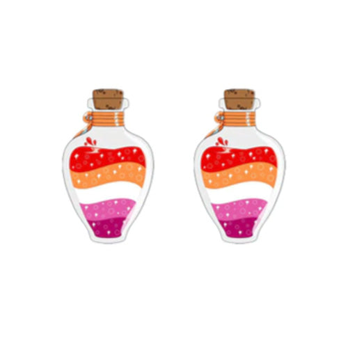 Lesbian Chemistry Bottle Stud Earrings