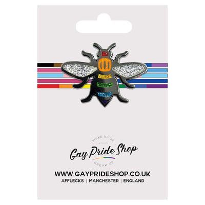 Gay Pride Rainbow Glitter Manchester Bee
