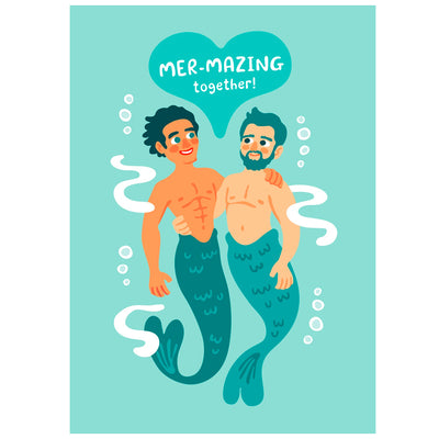 Mermazing Together - Gay Wedding/Engagement Card