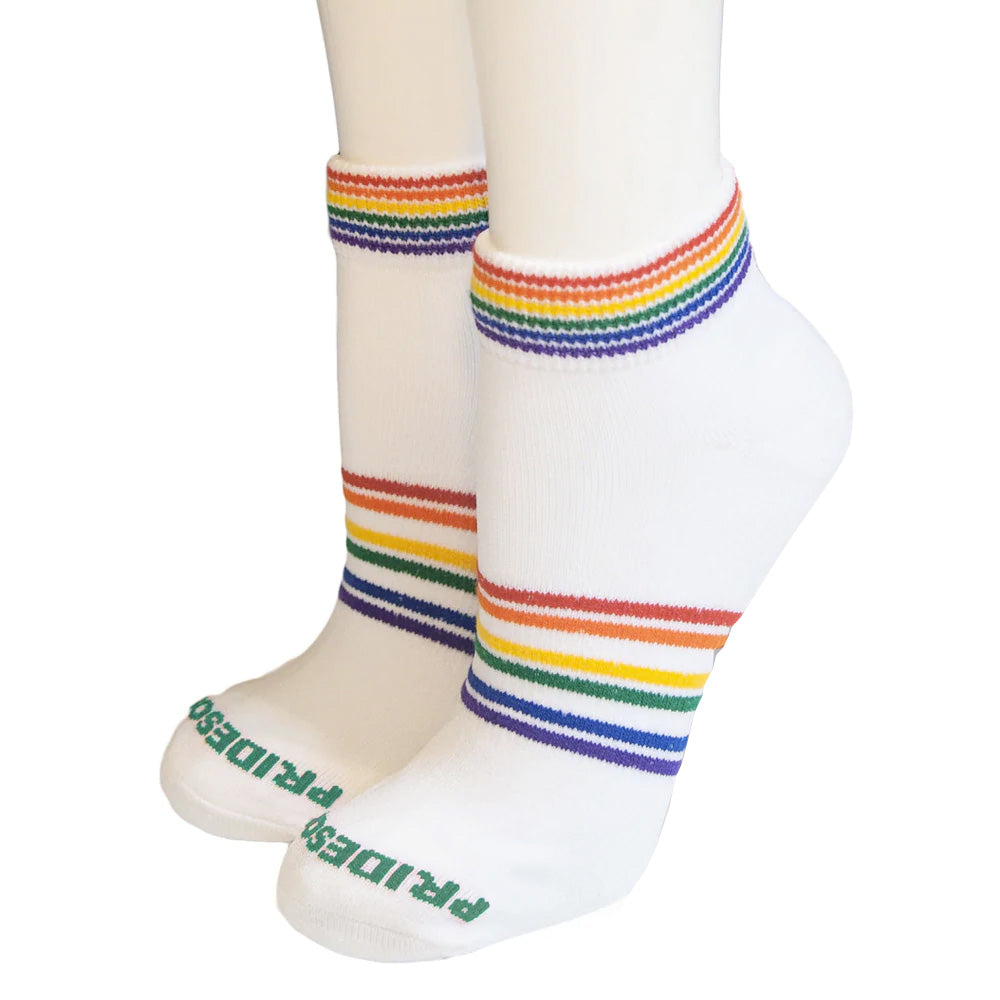 Pride Socks - Mighty Rainbow Athletic Socks White