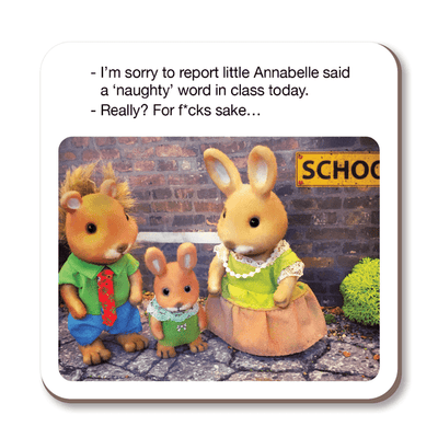 Forest Friends Naughty Word Coaster