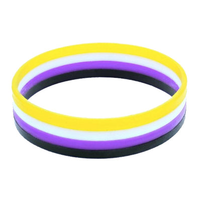Non-Binary Flag Colours Silicone Wristband Large