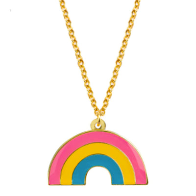 Pansexual Flag Rainbow Shaped Necklace