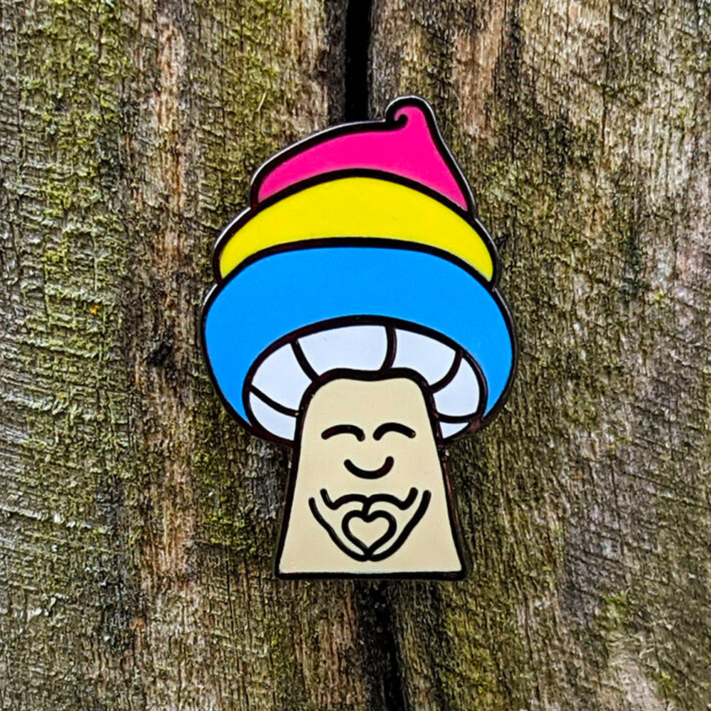 Mushroom Pride Enamel Pin Badge - Pansexual
