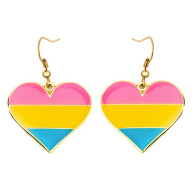 Pansexual Flag Heart Earrings