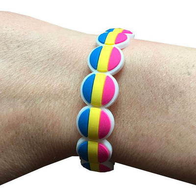 Pansexual Flag Colours Adjustable Silicone Bracelet
