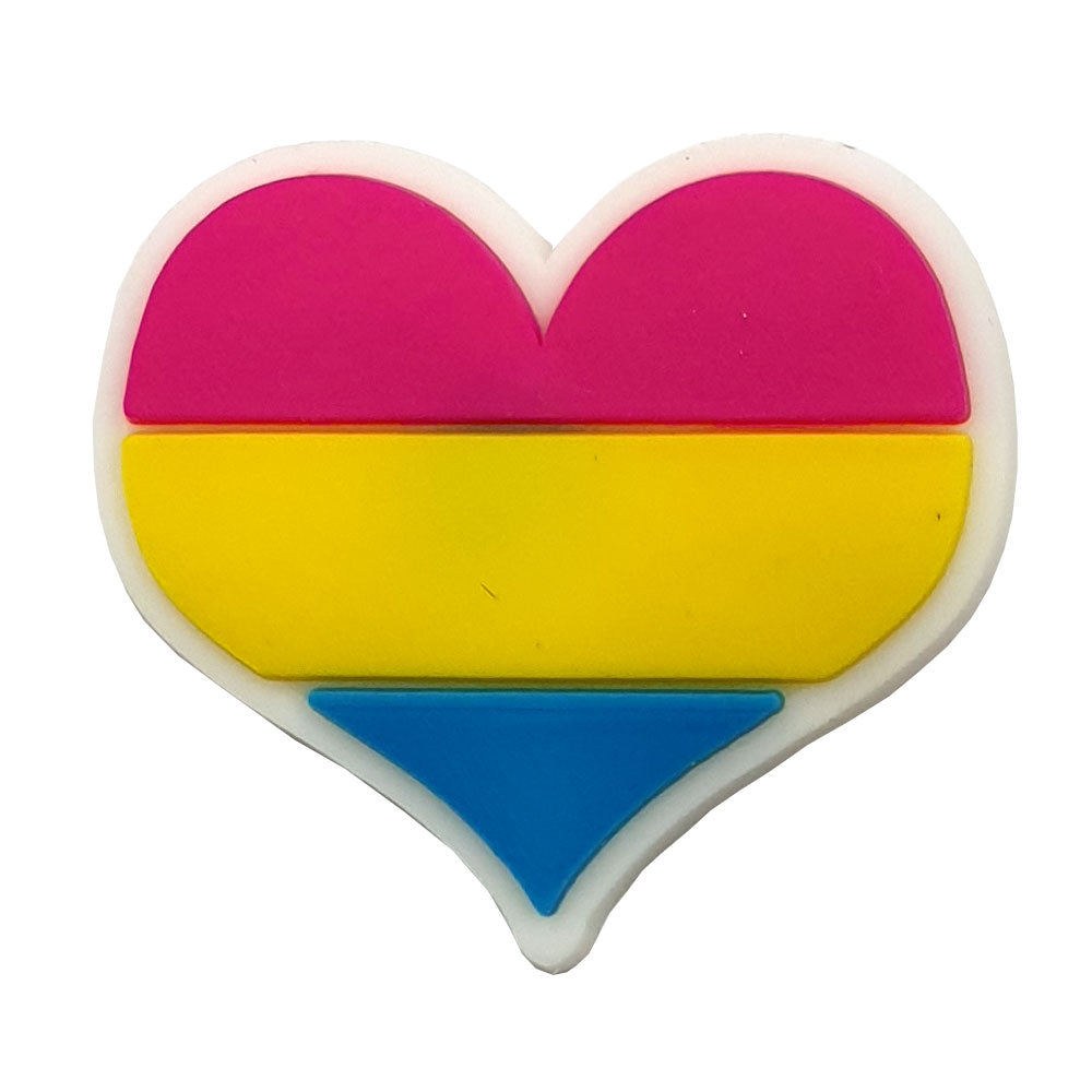 Pansexual Flag Silicone Heart Pin Badge