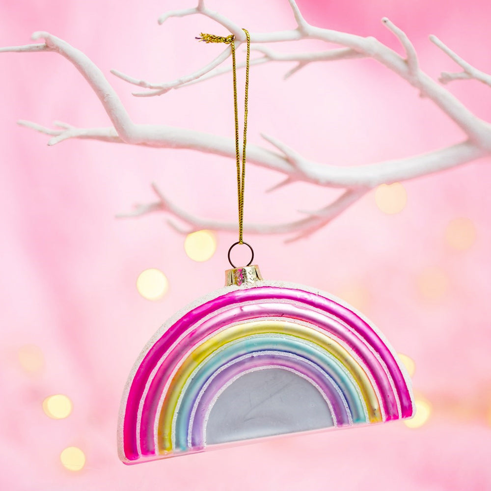 LGBTQ+ Christmas Decoration - Pastel Rainbow Shaped Bauble